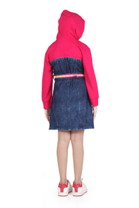 Barbie Graphic Hoodie with Belted Denim Dress