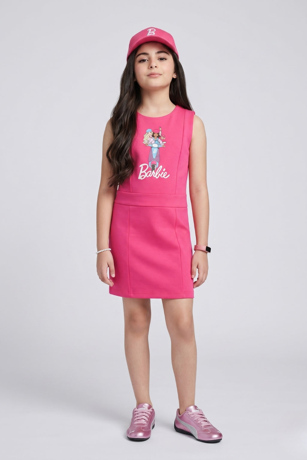 Barbie Sleeveless Pink Shift Dress BAM1268
