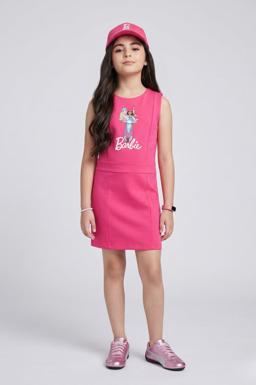 Barbie Sleeveless Pink Shift Dress BAM1268