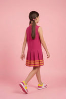 Barbie Hot Pink Sleeveless Pleated Polo Dress BAM1272