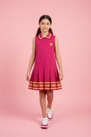 Barbie Hot Pink Sleeveless Pleated Polo Dress BAM1272