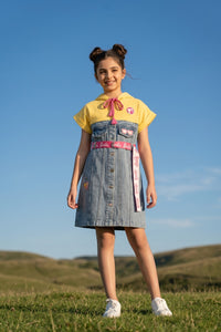 Barbie Yellow Hooded Denim Dress BAM1275