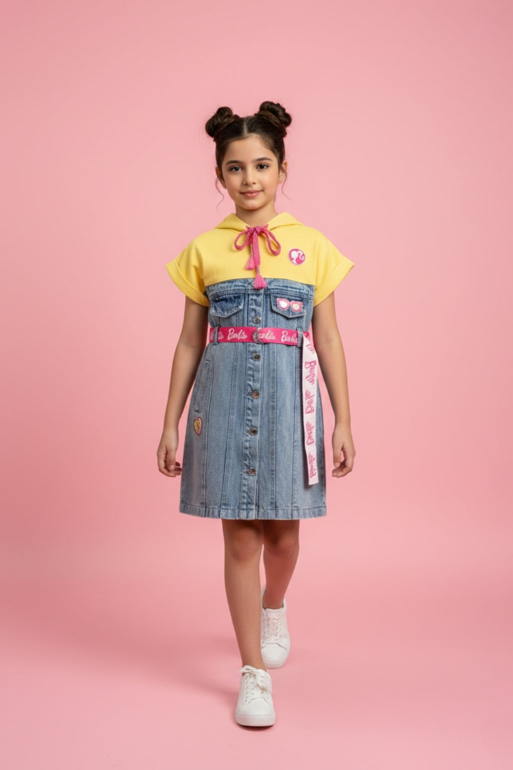 Barbie Yellow Hooded Denim Dress BAM1275