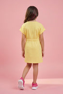 Barbie Yellow Casual T-Shirt Dress with Drawstring Waist BAM1276