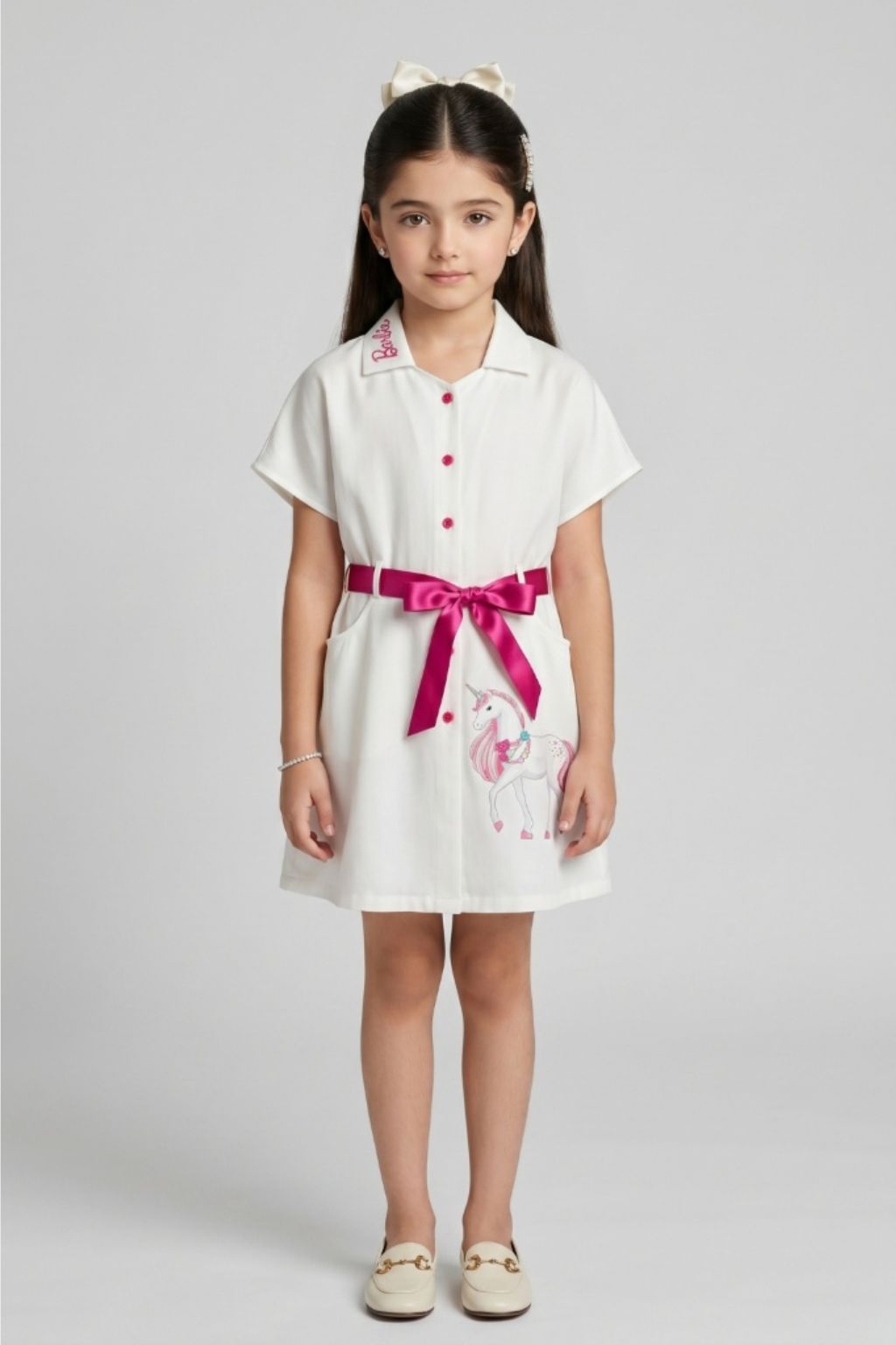 Barbie White Unicorn Shirt Dress BAM1277