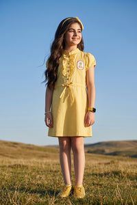 Barbie Lemon Yellow Ruffle Fit and Flare Dress BAM1283