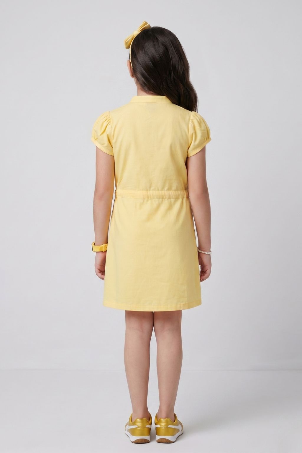 Barbie Lemon Yellow Ruffle Fit and Flare Dress BAM1283