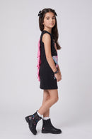Barbie Black Ballerina Graphic Bow Dress BAM1302