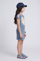 Barbie Light Blue Printed Dress BAM1310
