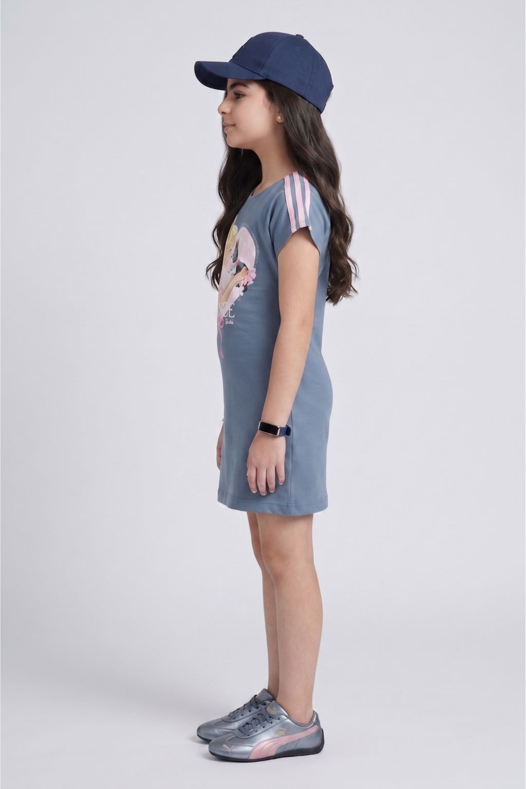 Barbie Light Blue Printed Dress BAM1310