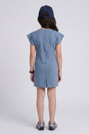 Barbie Light Blue Printed Dress BAM1310