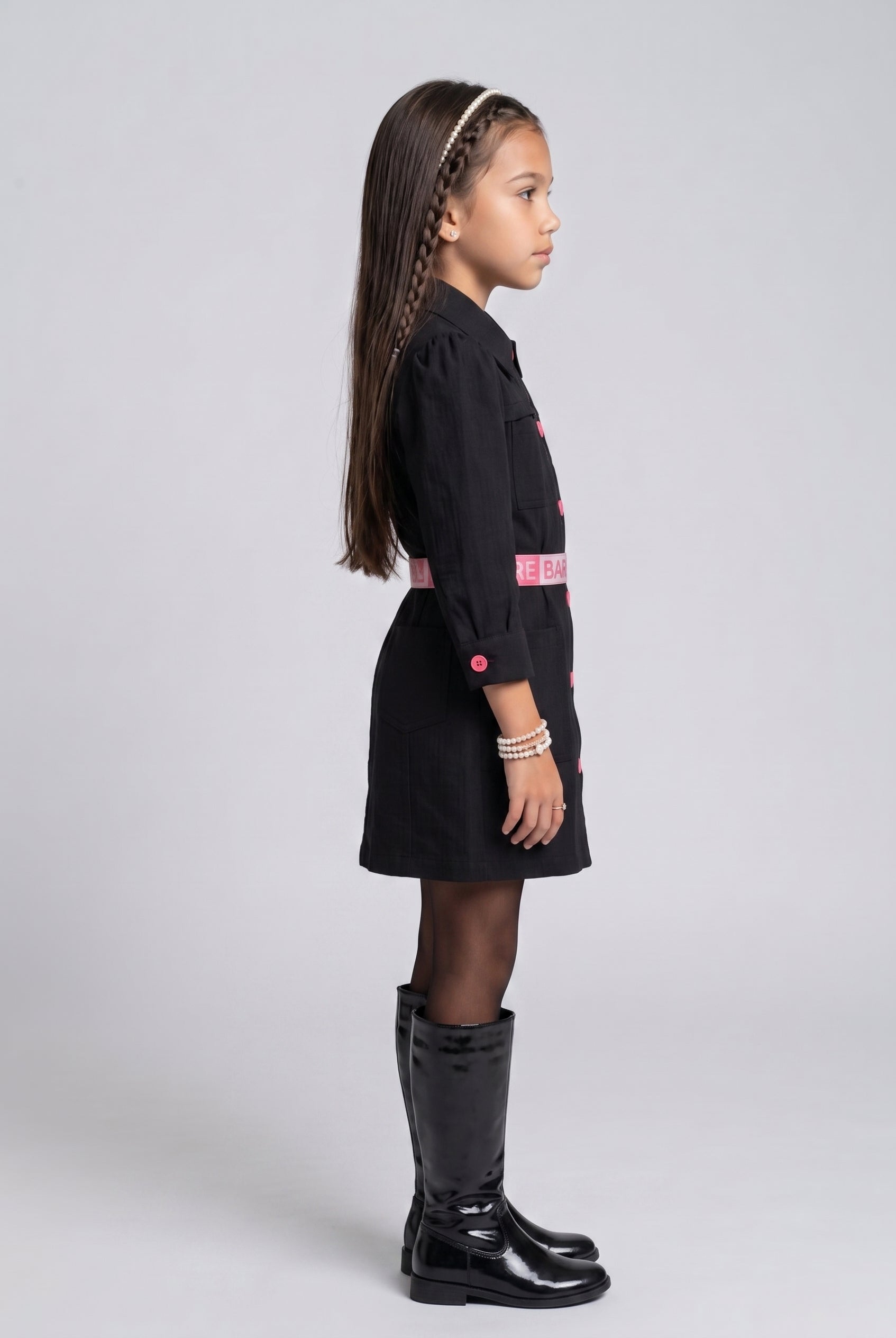 Barbie Black Belted Shirt Dress BAM1332