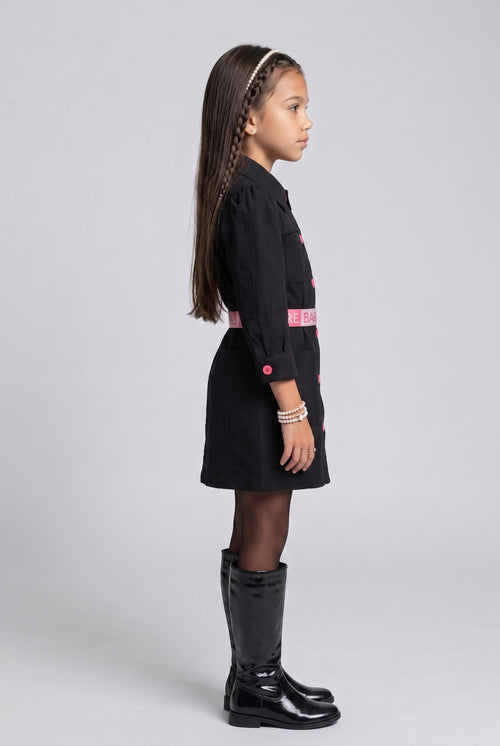 Barbie Black Belted Shirt Dress BAM1332
