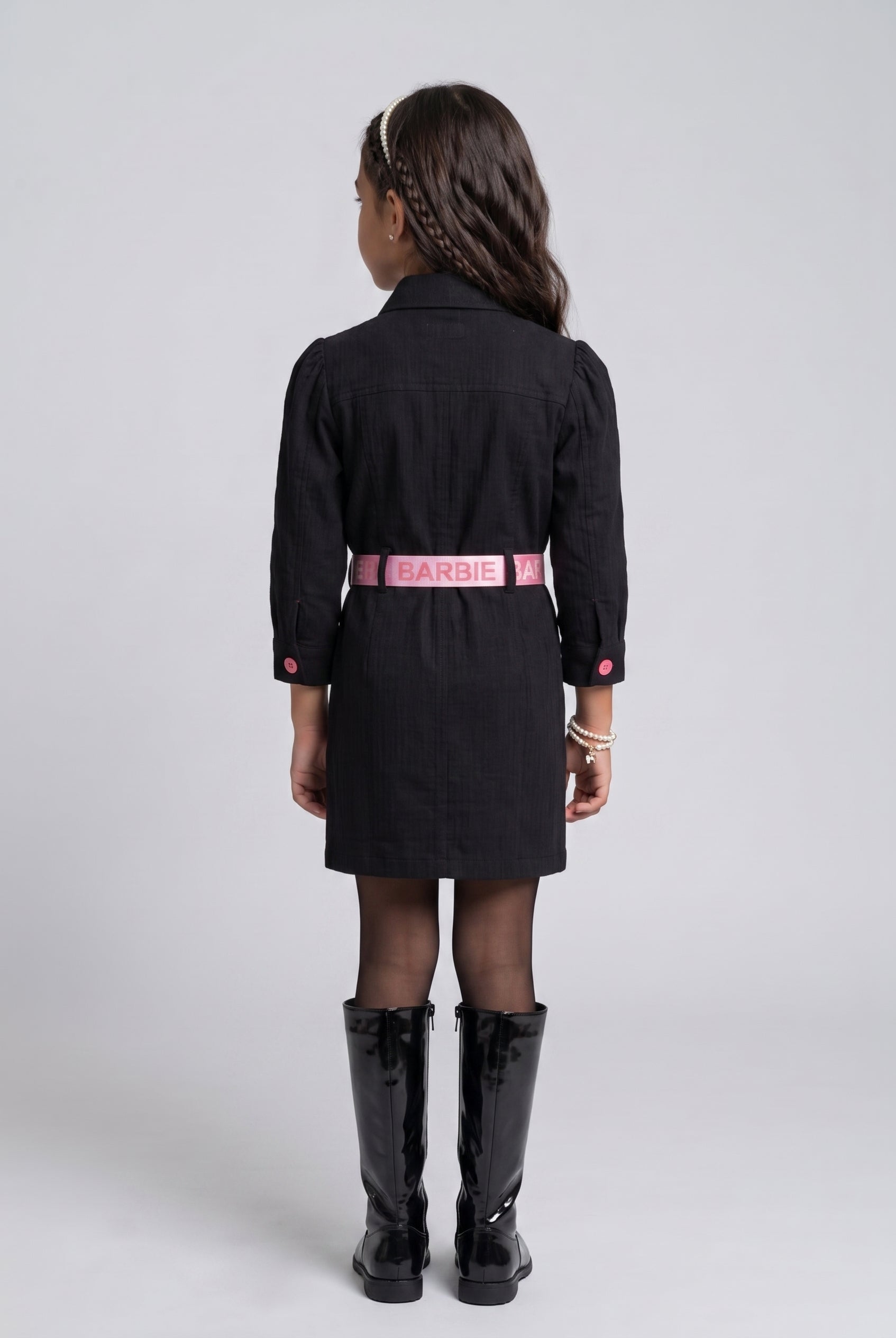 Barbie Black Belted Shirt Dress BAM1332