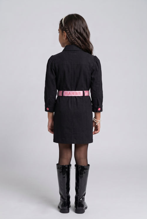 Barbie Black Belted Shirt Dress BAM1332