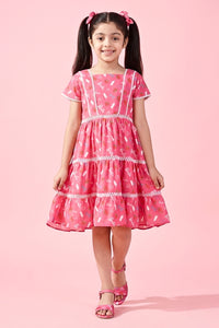 Barbie Printed Square Neck Midi Dress BAM1188