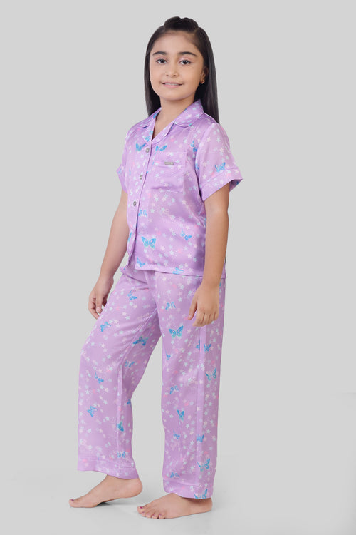 Barbie Purple Printed Night Suit Set BANS0018