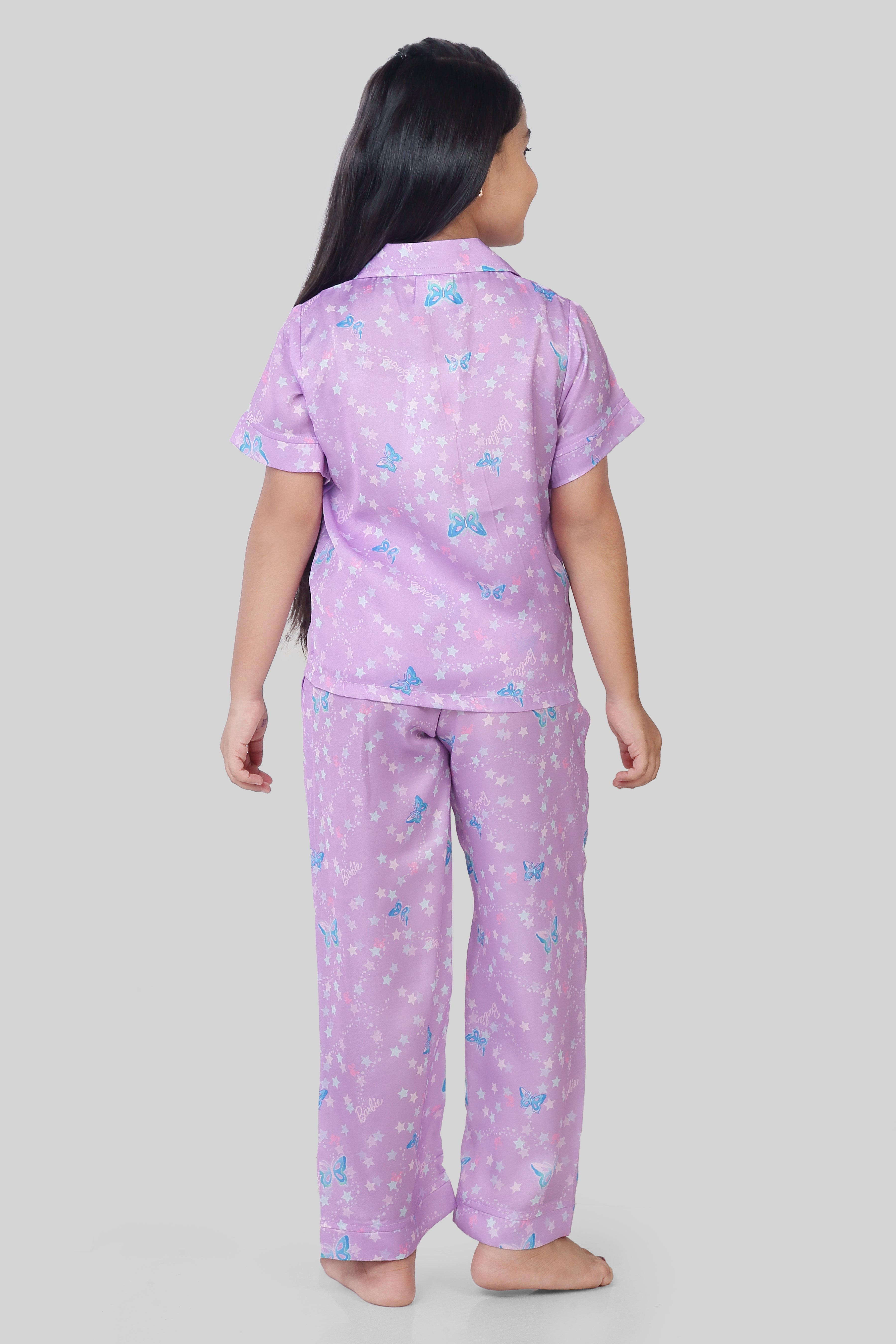 Barbie Purple Printed Night Suit Set BANS0018