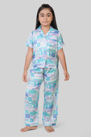 Barbie Aqua Printed Night Suit Set BANS0019