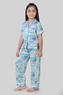 Barbie Aqua Printed Night Suit Set BANS0019