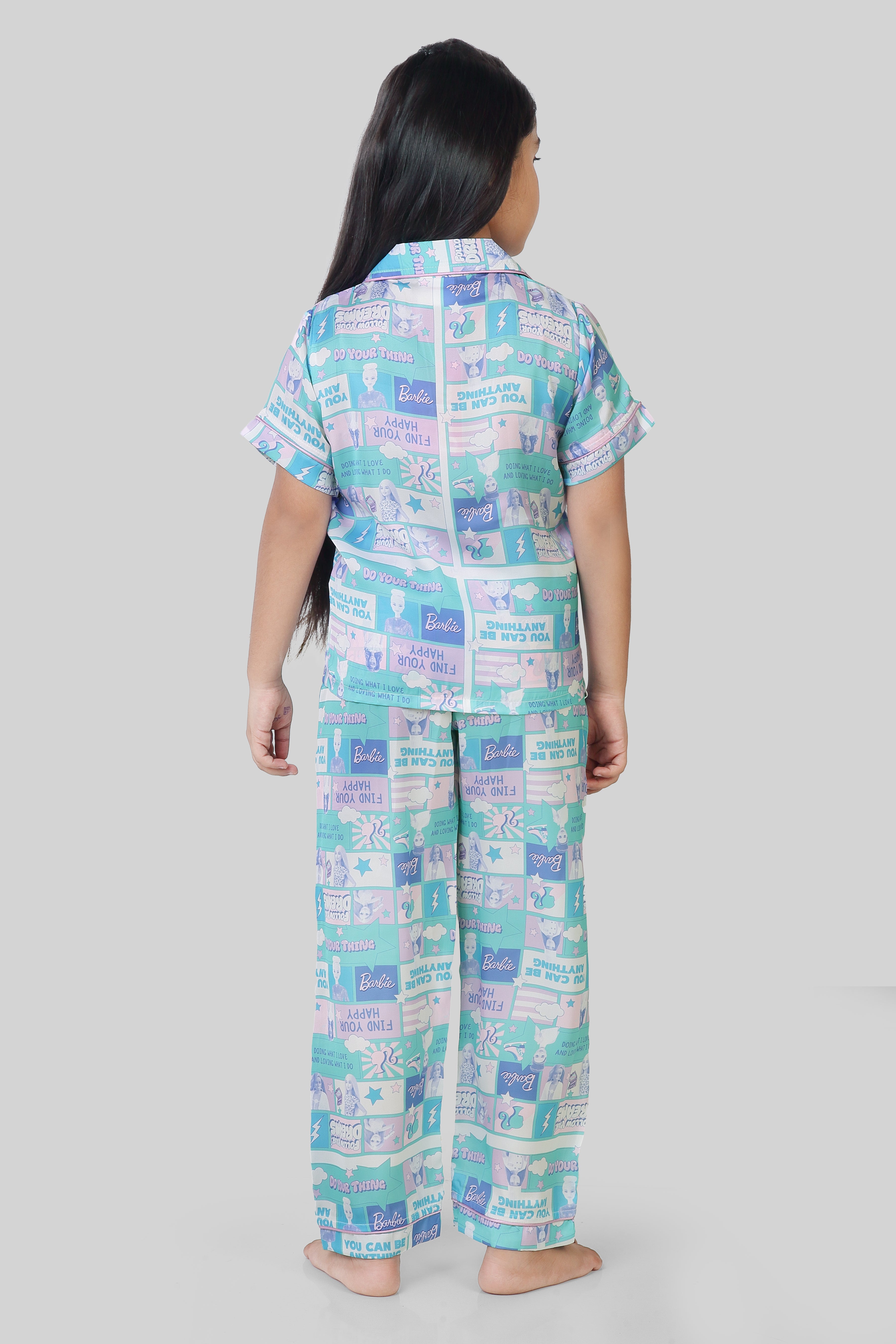 Barbie Aqua Printed Night Suit Set BANS0019