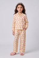 Barbie Lemon Logo Print Shirt & Pant Night Suit Set BANS0028