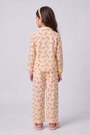 Barbie Lemon Logo Print Shirt & Pant Night Suit Set BANS0028