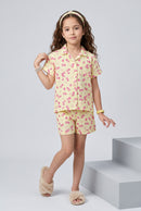 Barbie Lemon Print Shirt & Shorts Night Suit Set BANS0029