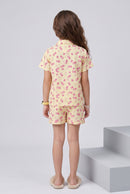 Barbie Lemon Print Shirt & Shorts Night Suit Set BANS0029