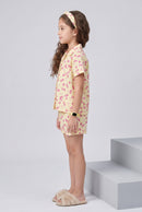 Barbie Lemon Print Shirt & Shorts Night Suit Set BANS0029