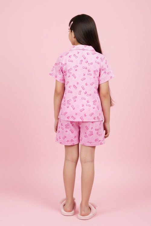Barbie Pink Cotton Night Suit Set  BANS0029