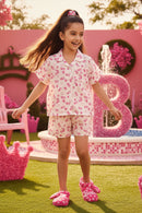 Girls White Barbie Sleepwear Co-Ord Set