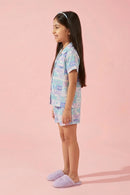 Barbie Pastel Printed Shirt & Shorts Nightsuit Set BANS0031