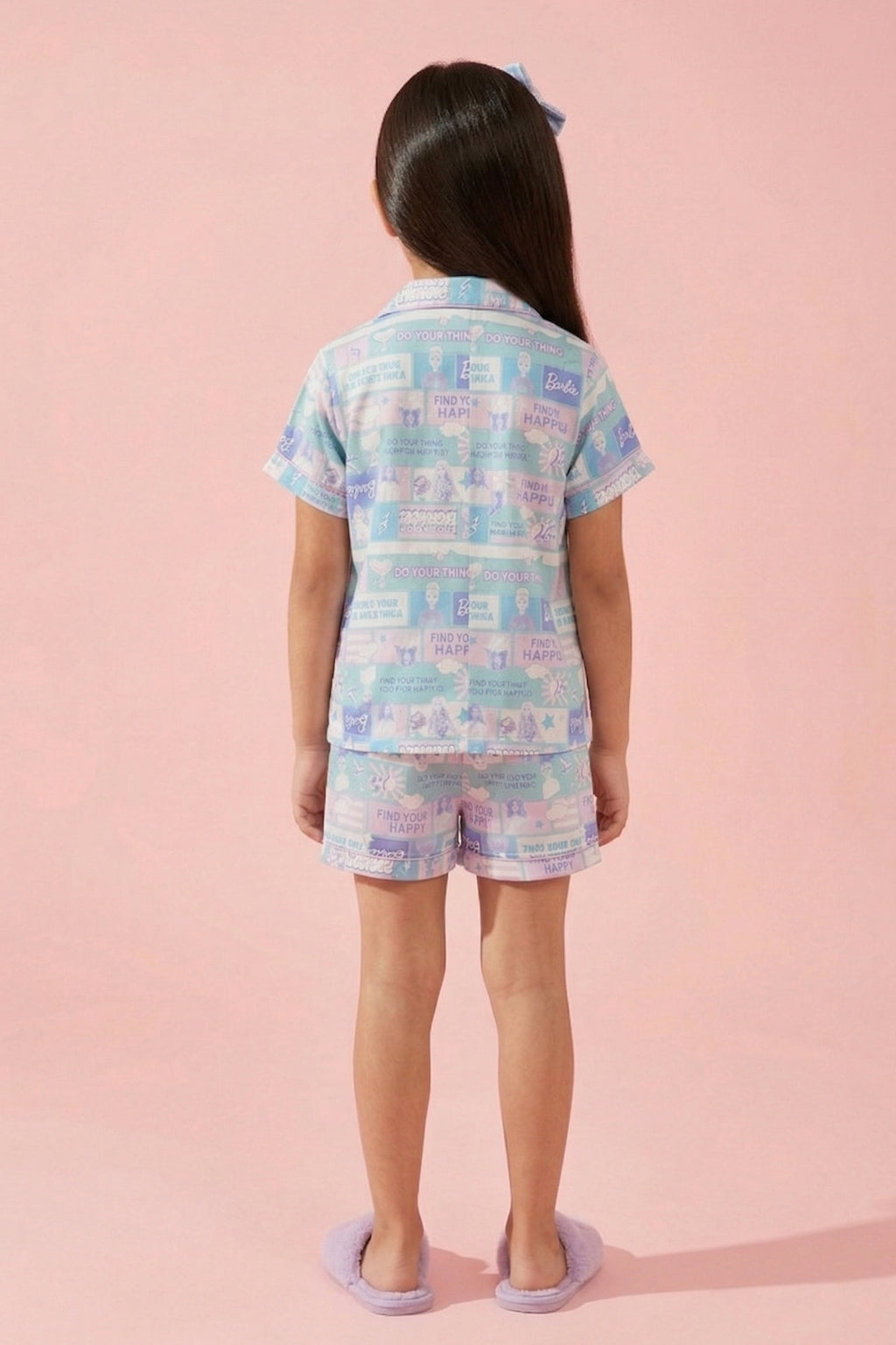Barbie Pastel Printed Shirt & Shorts Nightsuit Set BANS0031