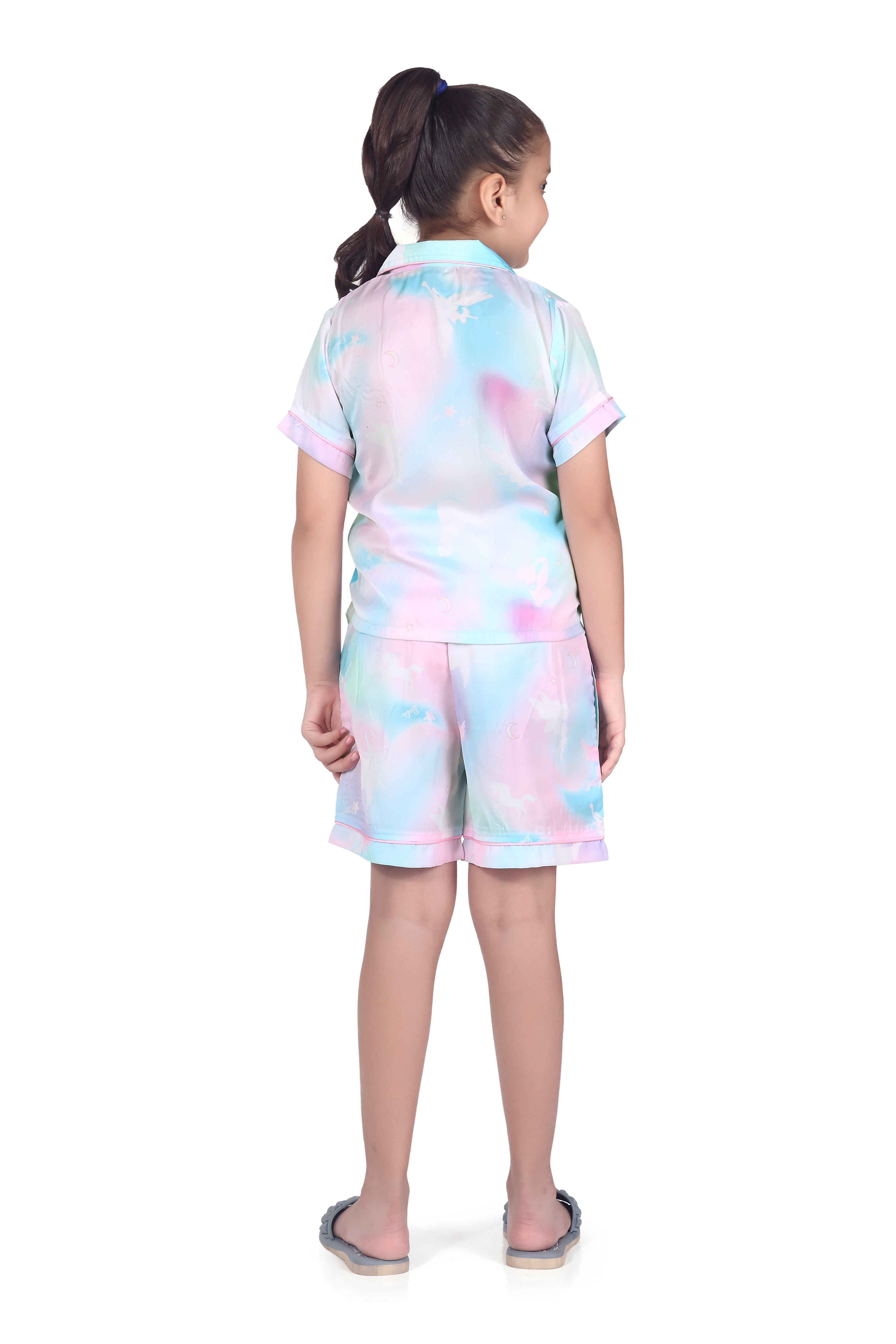 Tiny Girl Pastel Unicorn Print Night Suit for Girls