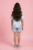 Barbie Girls Blue Mermaid Print Night Suit Set BANS0035