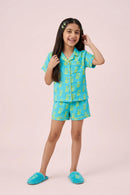 Barbie Blue & Yellow B Print Shirt & Shorts Nightwear Set BANS0047