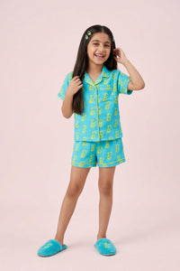 Barbie Blue & Yellow B Print Shirt & Shorts Nightwear Set BANS0047