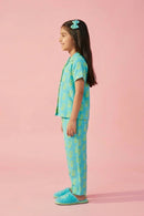Barbie Blue B Print Shirt & Full Pant Nightwear Set BANS0051