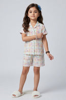 Barbie Check Print Cotton Nightsuit Set BANS0055