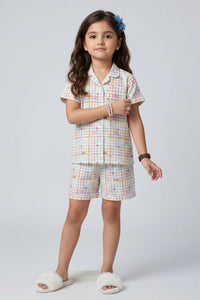 Barbie Check Print Cotton Nightsuit Set BANS0055