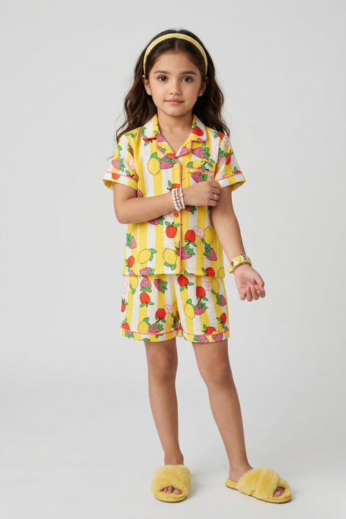 Fruit Print Cotton Nightsuit Set BANS0056