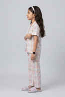 Barbie Pastel Check Print Cotton Nightsuit Set BANS0073