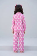 Barbie Pink Printed Shirt & Pyjama Night Suit BANS0085