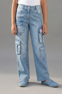 Barbie Light Blue Cargo Denim Pant BAP501