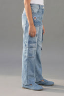 Barbie Light Blue Cargo Denim Pant BAP501