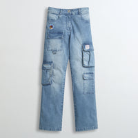 Barbie Light Blue Cargo Denim Pant | Trendy Girls Outfit Online | Kids