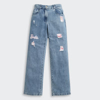 Barbie Distressed Patchwork Girls Jeans | Trendy Girls Outfit Online | Kids
