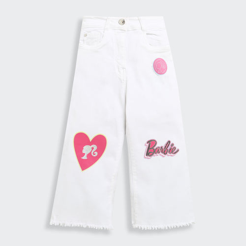 Barbie Graphic White Denim Pants BAP506
