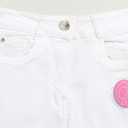 Barbie Graphic White Denim Pants BAP506
